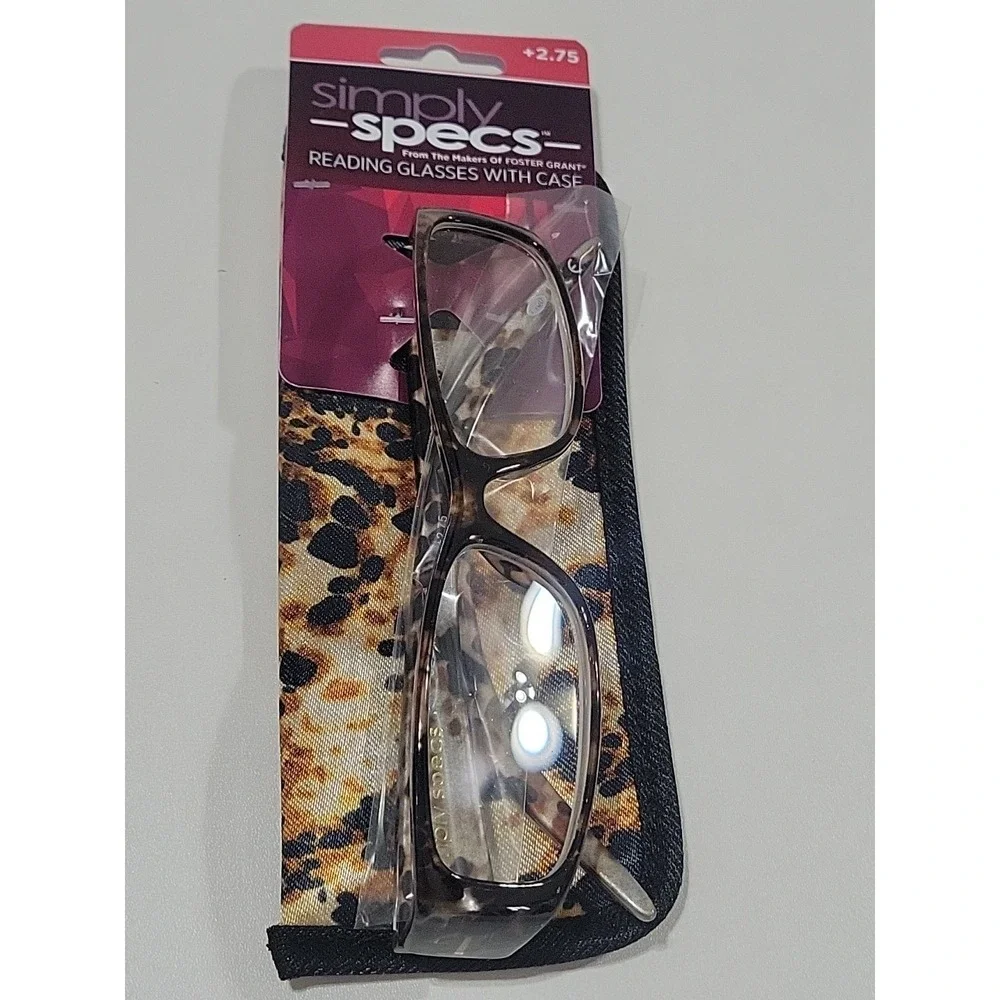 Simply Specs Foster Grant Women's Reading Glasses +2.75 Syriah Snake Print New